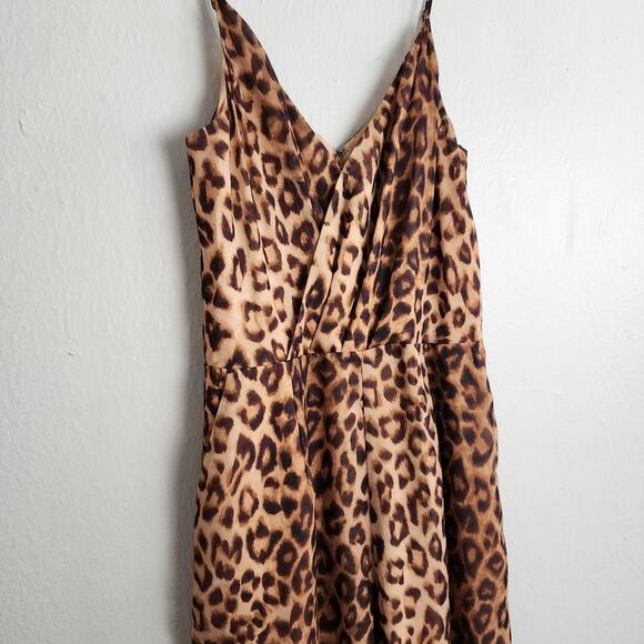 NWT L'Agence V-Neck Leopard Animal Print One-Piece Jumpsuit (Small) - Picture 6 of 11